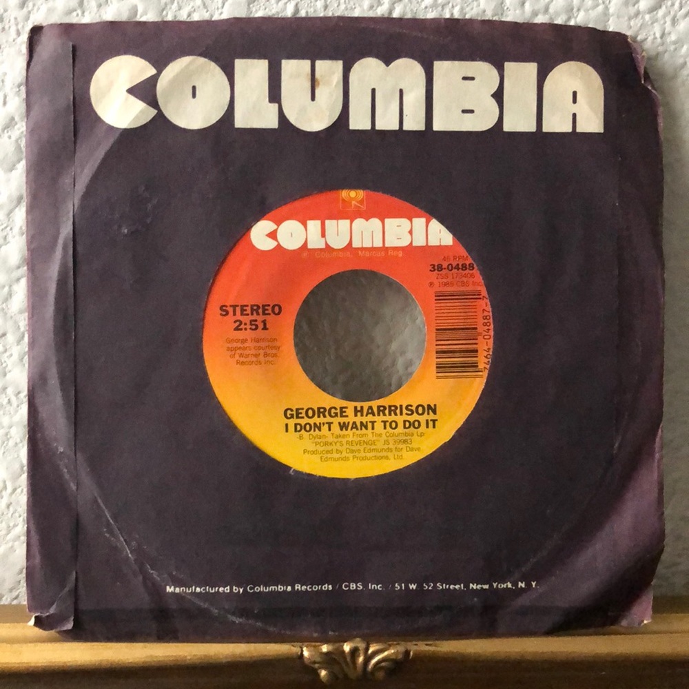 George Harrison I Don't Want To Do It Vinyl 45 Record